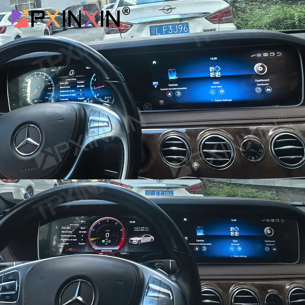 Android Auto Car Radio For Mercedes Benz S Class W222 2014-2017 CarPlay GPS Navi Stereo Player +Digital Cluster Dash Dual Screen