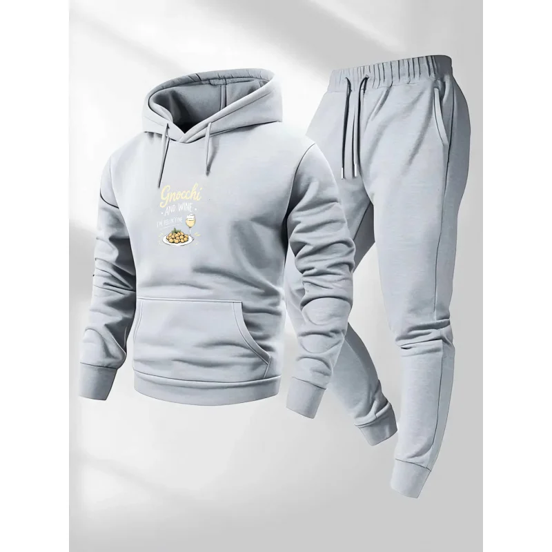 

Светло-серый комплект с капюшоном «Гвинки» и текст с принтом вина