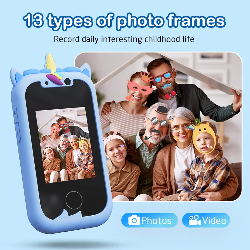 

Children Phone Educational Toys Musical Toy Unicorn Baby Mobile Selfie Camera With 512mb TF Card Toys for Babies Birthday Gifts