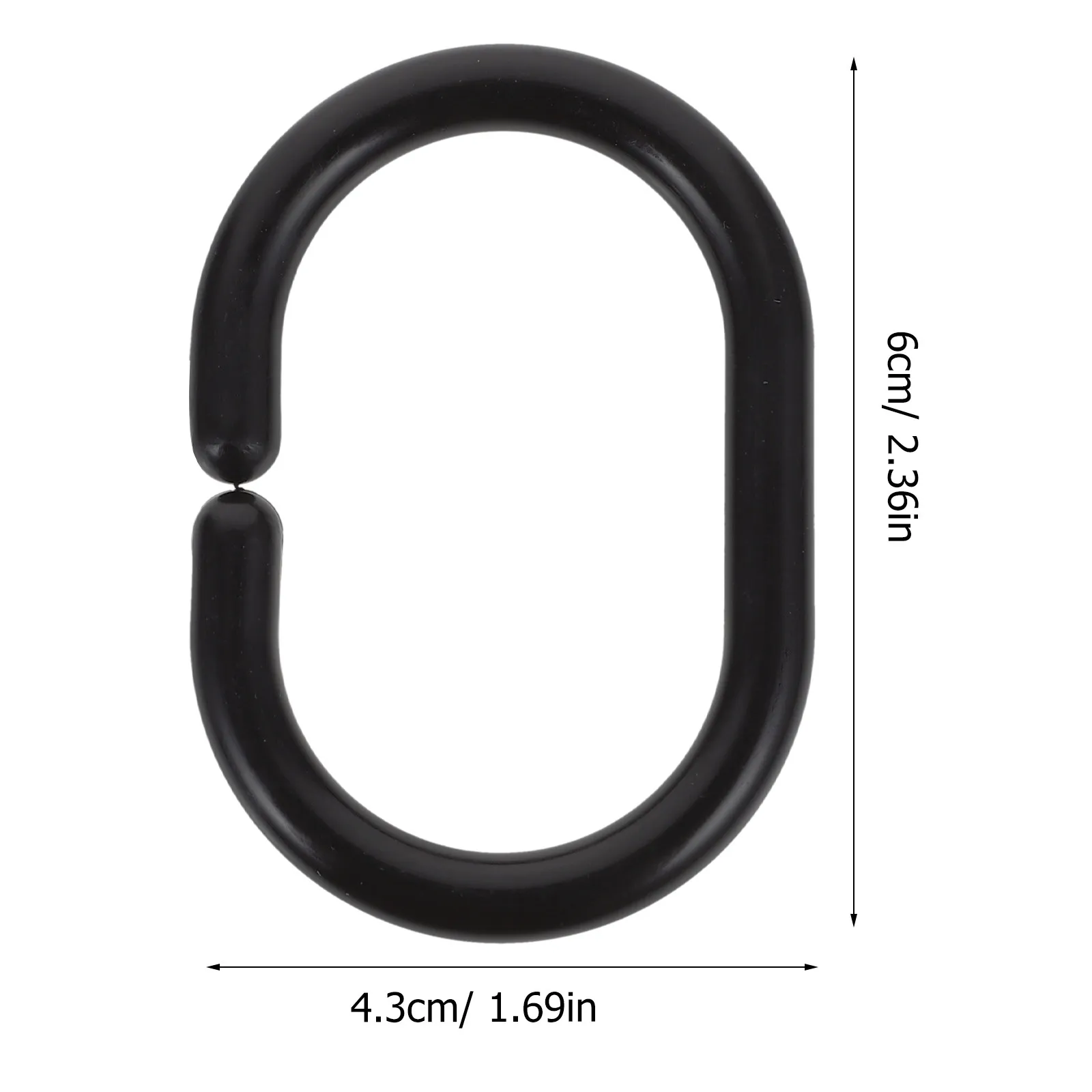 20Pcs Shower Curtain Hooks Rings Black Plastic Detachable Curtain Hanging Accessories for Bathroom Shower Drapery Rods Rust view 5