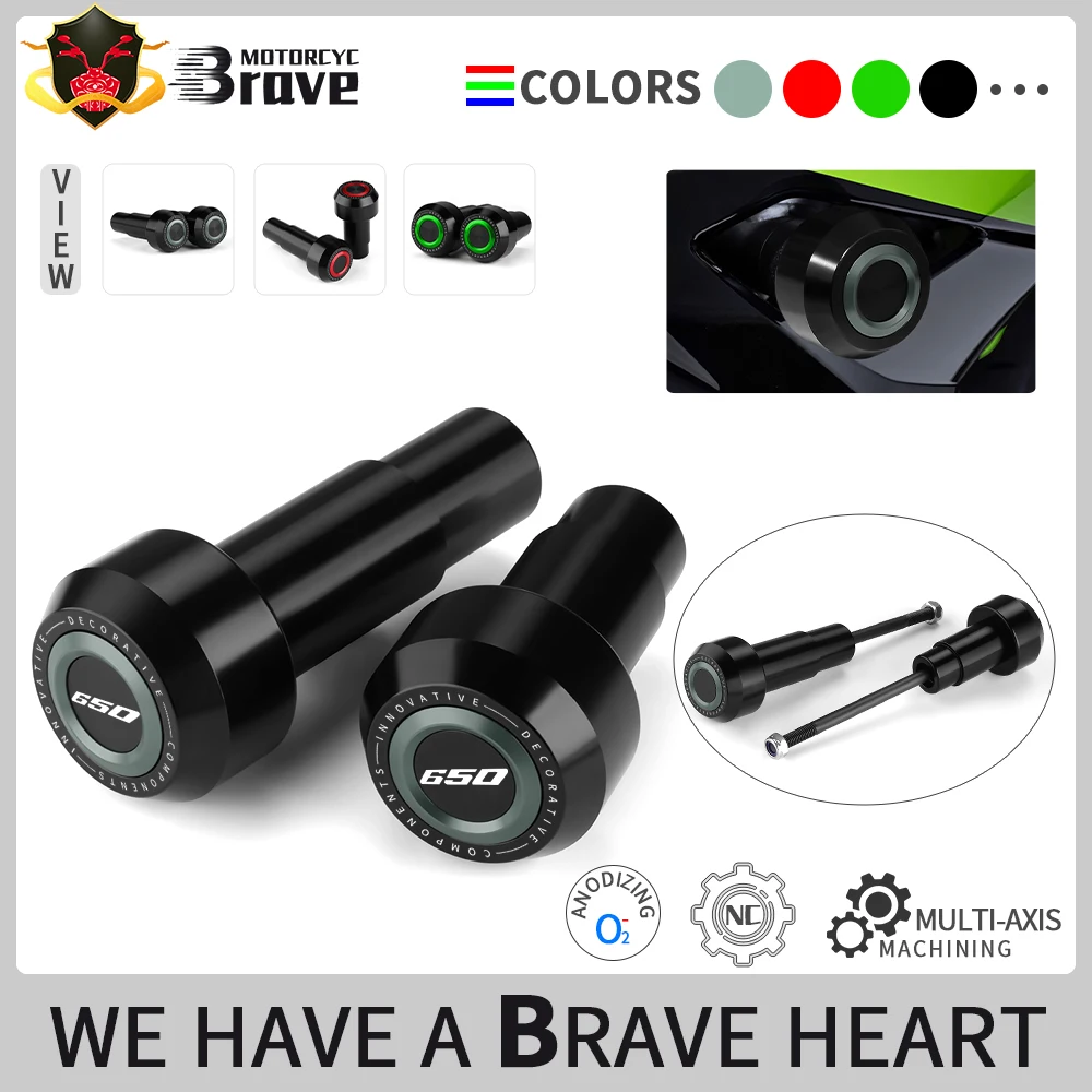 

Motorcycle Accessories CNC Aluminum Frame Sliders Crash Pad Falling Protector Guard For Ninja 650 Ninja650 2017-2022 2023 2024