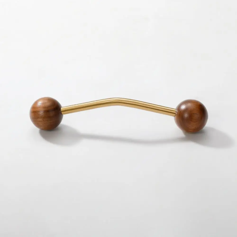Natural Walnut Wood Cabinet Handle Brass Furniture Pull Drawer Knob For Yingdun Mid Century Nordic Style Kitchen Home Hardware