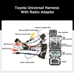 JOYING 20 Pin Special wiring harness for Toyota car radio power adaptor power cable radio plug