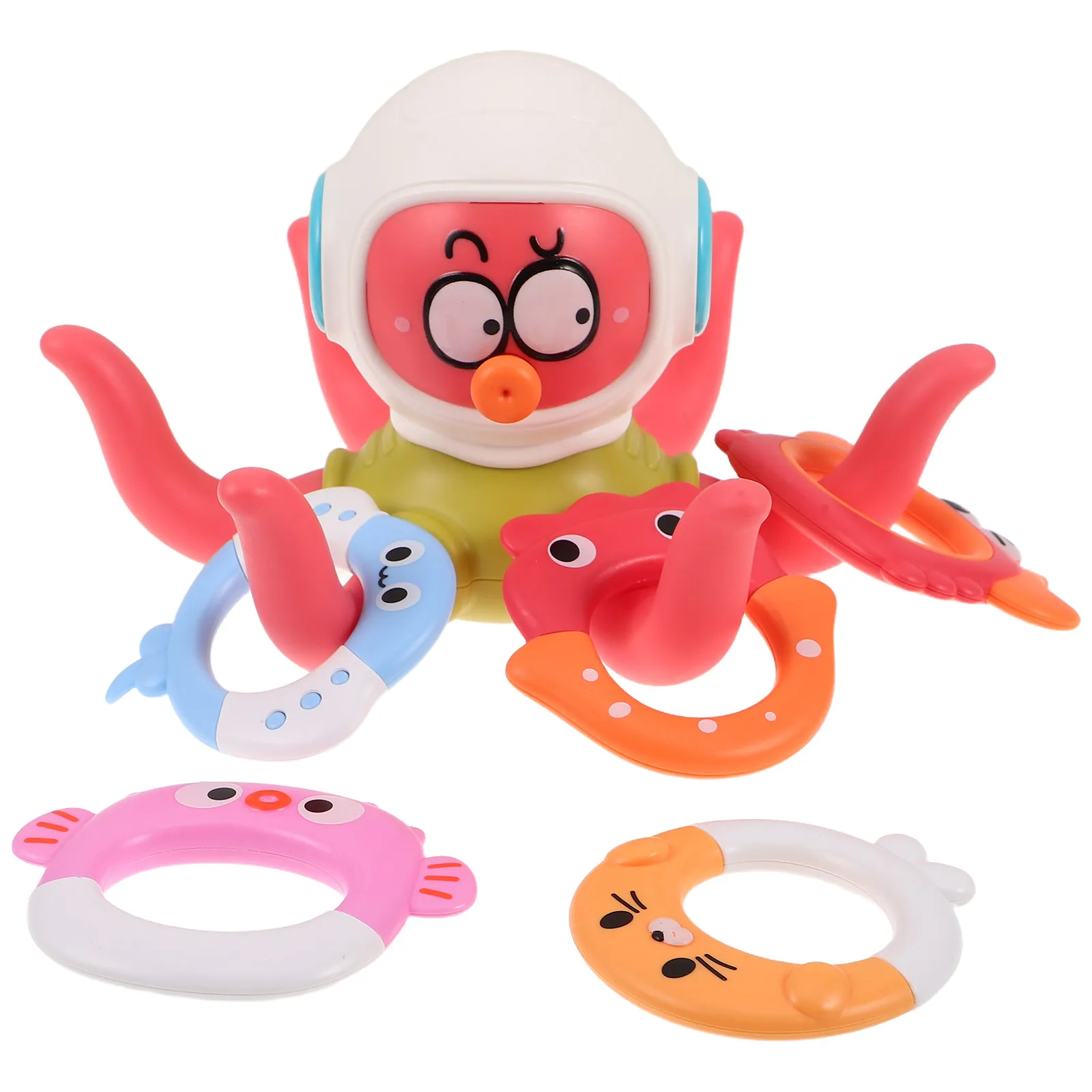 1Set Octopus Ring Toss Floating Water Game Bath Pool Outdoor Play for Kids Hand Eye Coordination Floating Octopus Toy