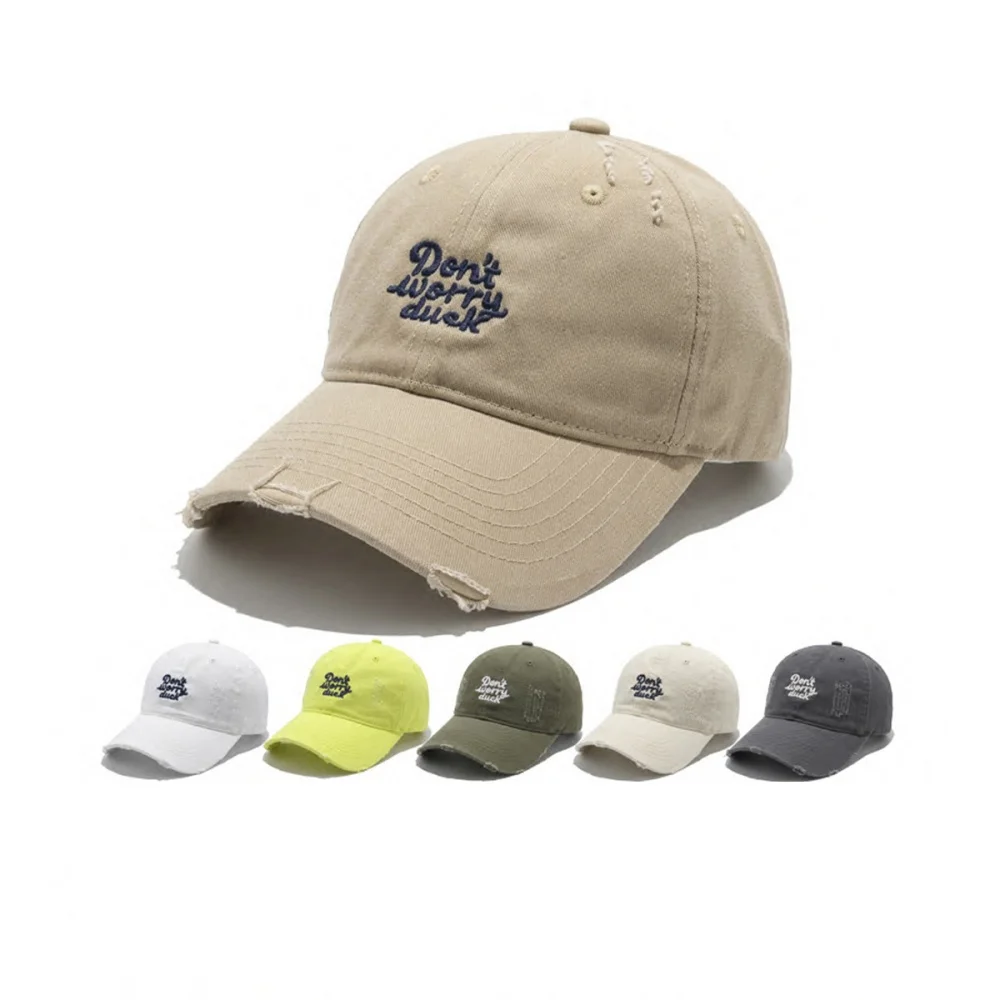 Vintage Washed Baseball Cap Letter Embroidery Sun Hat for Spring Summer Streetwear Hats for Men Outdoor Versatile Sports Hat
