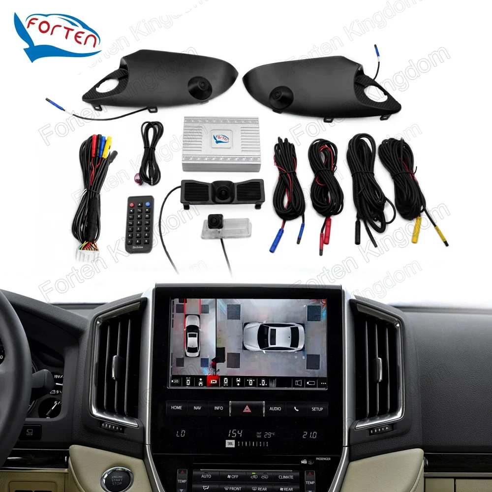 1080p Reverse Camera Blind Spot Detection System 360 Car Camera Parking Bird View System For Land Cruiser LC200 LC300