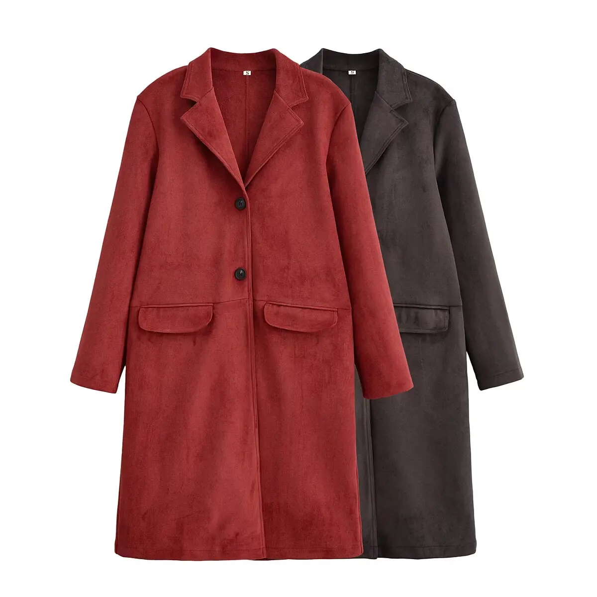 Mulher sólida camurça casaco feminino outono inverno casual manga cheia faur lã casaco longo senhora elegante outwear jaquetas