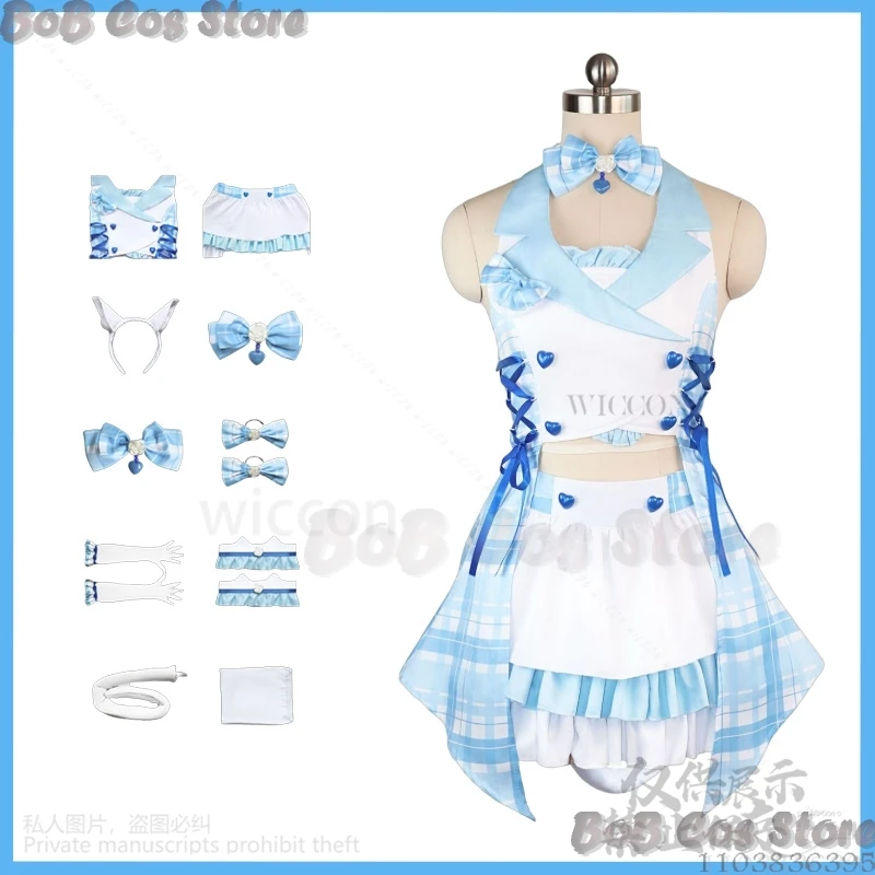 Game Nekopara Cosplay Vanilla Blue Idol Kawaii Dress Maid Lolita Jirai Kei Girls Performance Carnival Outfit Cos Suit Customized
