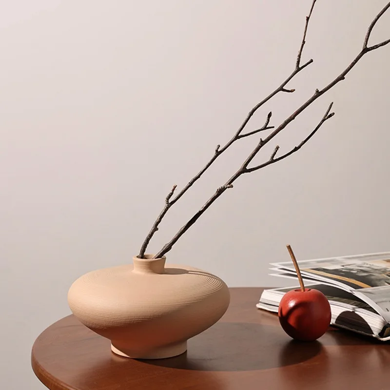 CAPIRON Nordic Retro Ceramic Vase Cabinet Living Room Decoration Flower Arrangement Pampas Grass Zen Tabletop Centerpiece Table view 6