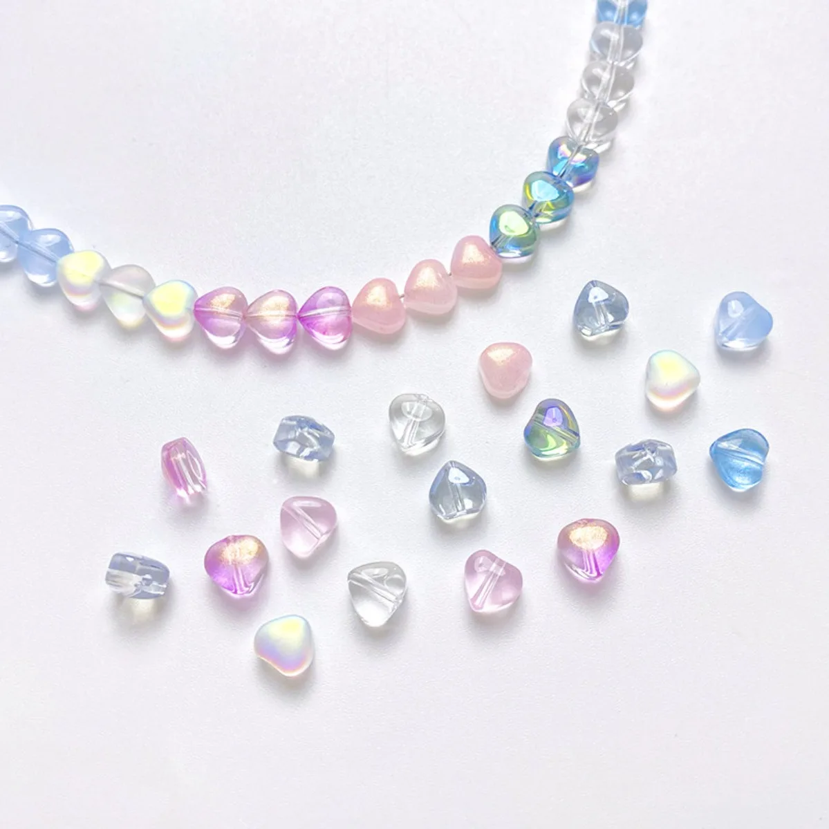Czech Glass Beads Mini Heart Colorful Spacer Beads DIY Bracelet Necklace Jewelry Making Supplies