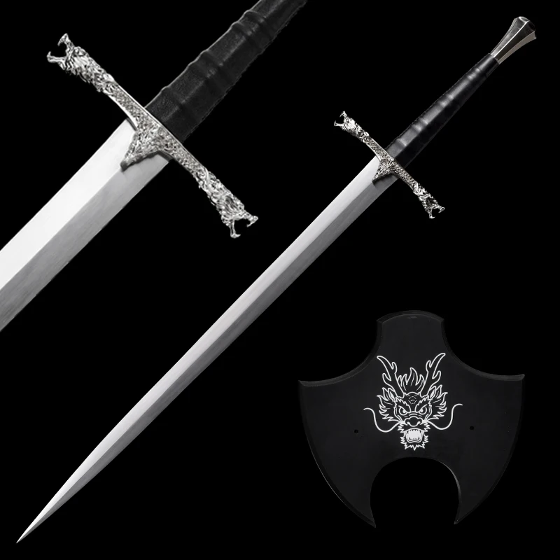 Western Sword,Stainless Steel Blade,No Sheath,With Hanging Board,Sanding Polishing,Alloy Fittings Movie Swords,Non Sharp