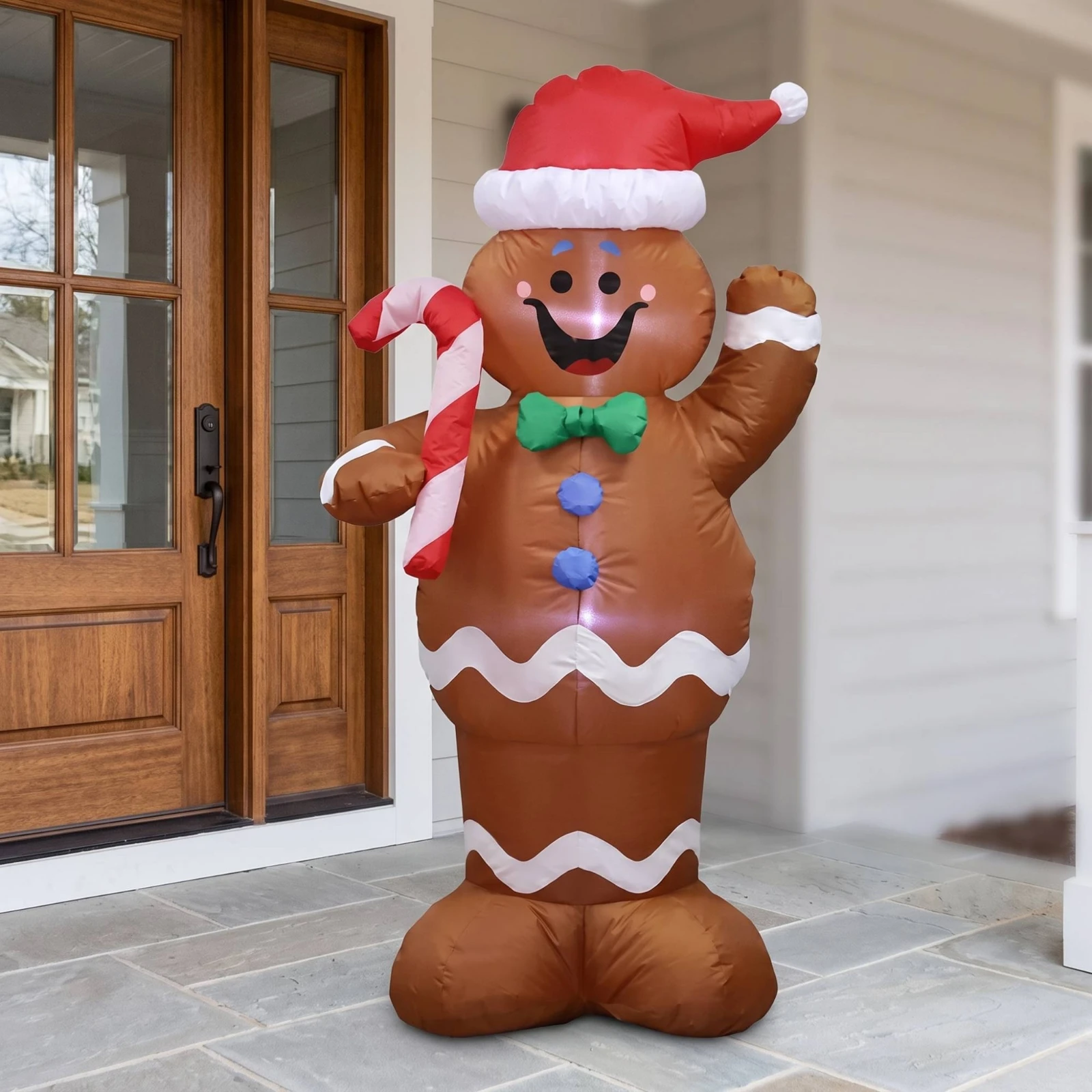 Inflatable Nutcracker Freestanding Inflatable Gingerbread Man Gingerbread Man Lightweight Holiday Decor Colorful for Homeowners