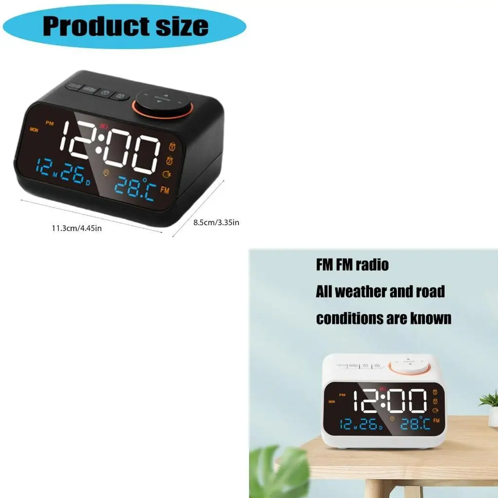 

Digital LED Desk Clock with Voice Control and Alarm Clocks Ringtone Setting
