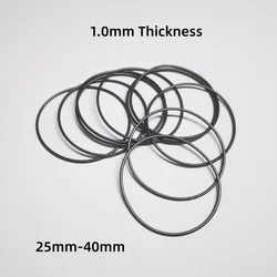 10PCS Black Waterproof Caseback Gasket 1.0mm Thick O-Ring 25mm-40mm Diameter Watch Repair Parts for Watchmaker