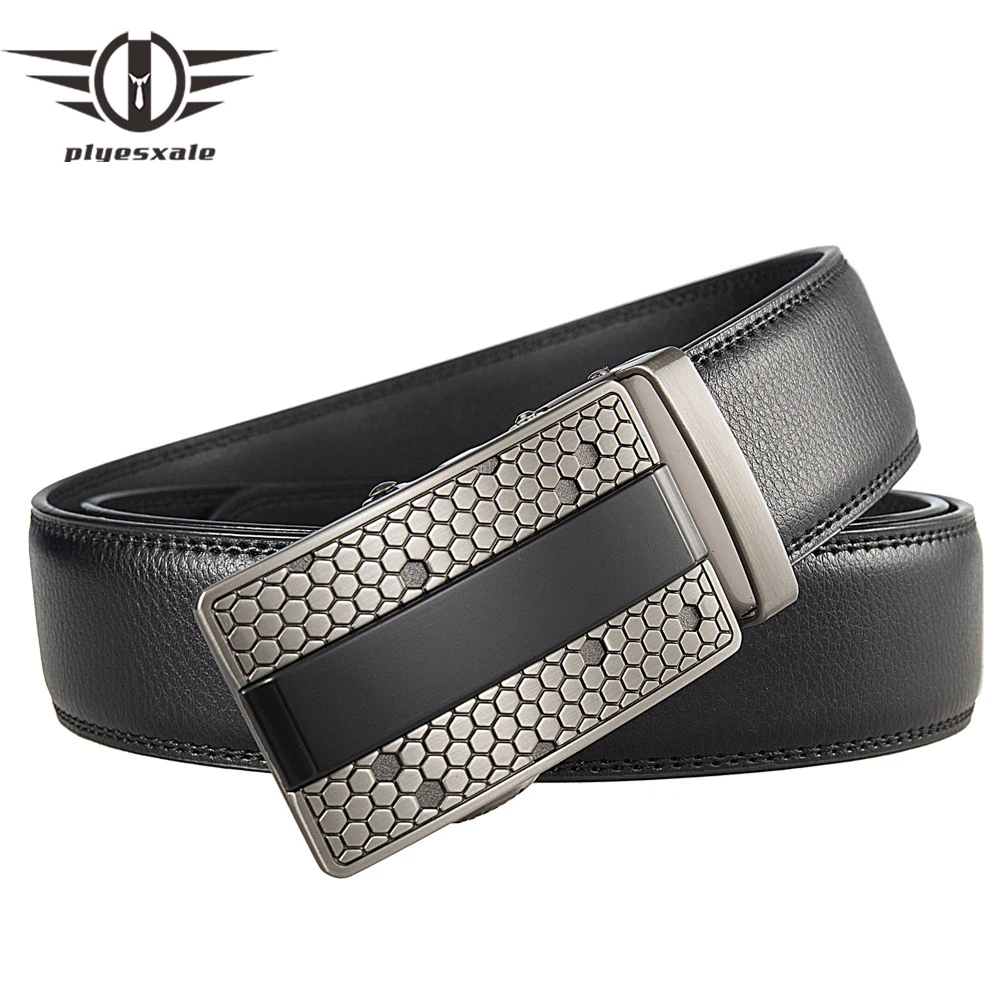 

3.5cm Width Black Red Brown Leather Belts For Men New Fashion Automatic Buckle Mens Belts Luxury Waist Pants Strap Male B1519