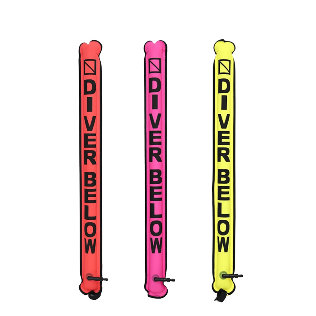 Surface Marker Buoy Scuba Diving with Rotatable Hook SMB Visibility Safety Diver Below Float Accessory Fluorescent