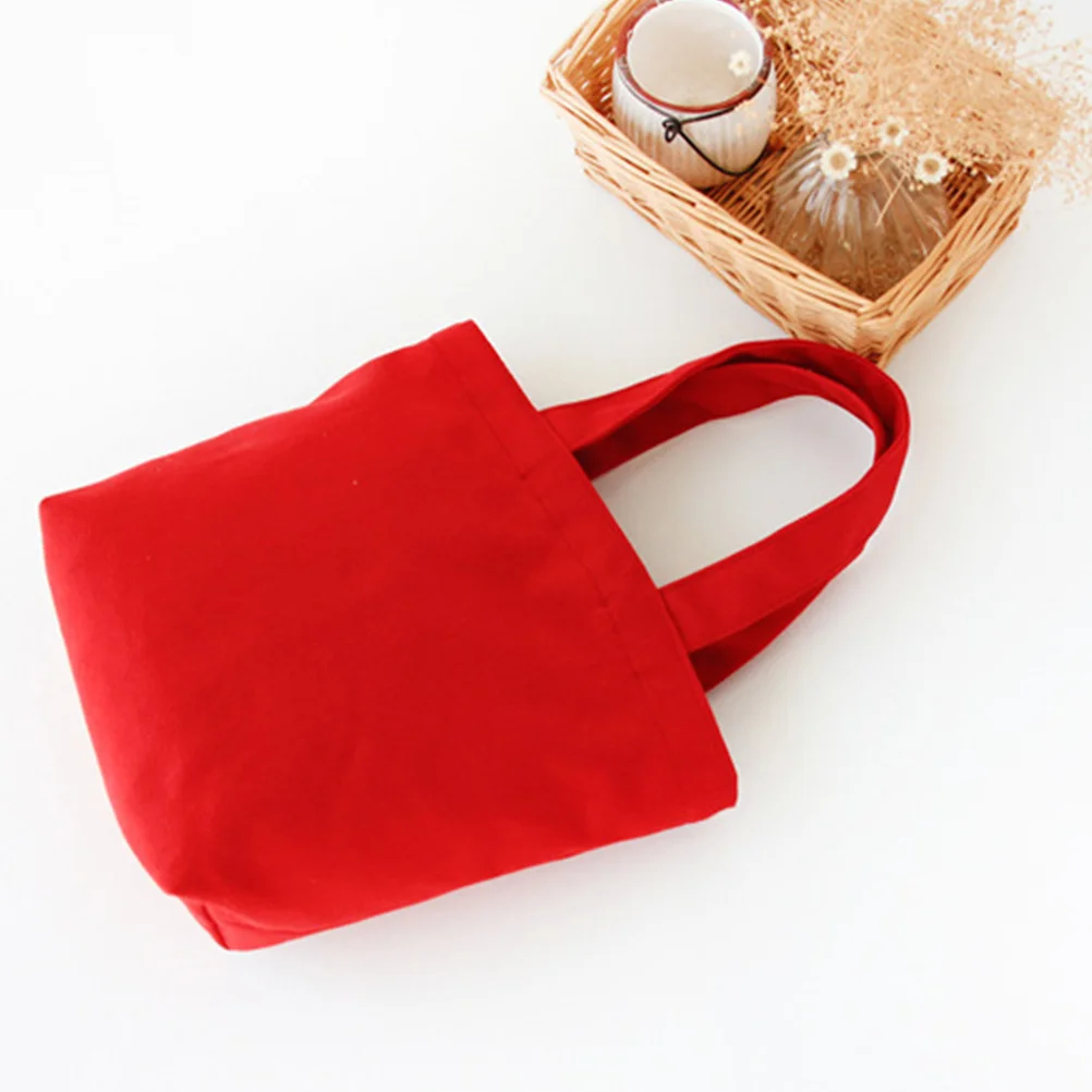 Reusable Canvas Tote Bag for Lunch Box Crafts Shopping Groceries Books (Red) lunch bag lunch tote lunch handbag