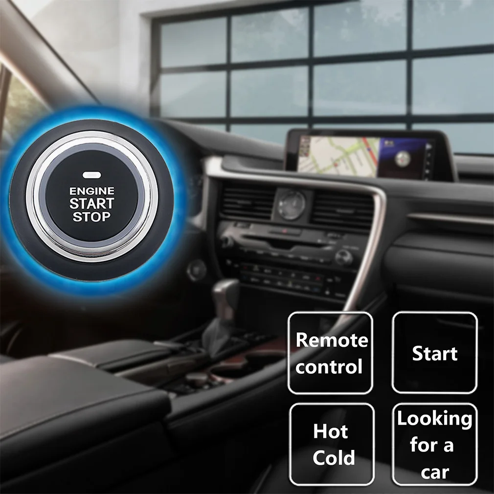 Car Vehicle Alarm Remote Control PKE Car Keyless Entry Engine Start Alarm System Push Button Alarm PKE Remote Starter Stop Auto
