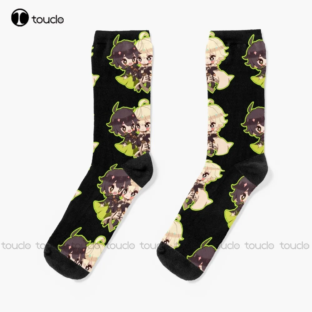 

Seraph Of The End - Mika And Yuu Chibi Design Socks Men'S Slipper Socks 360° Digital Print Unisex Adult Teen Youth Socks Gift