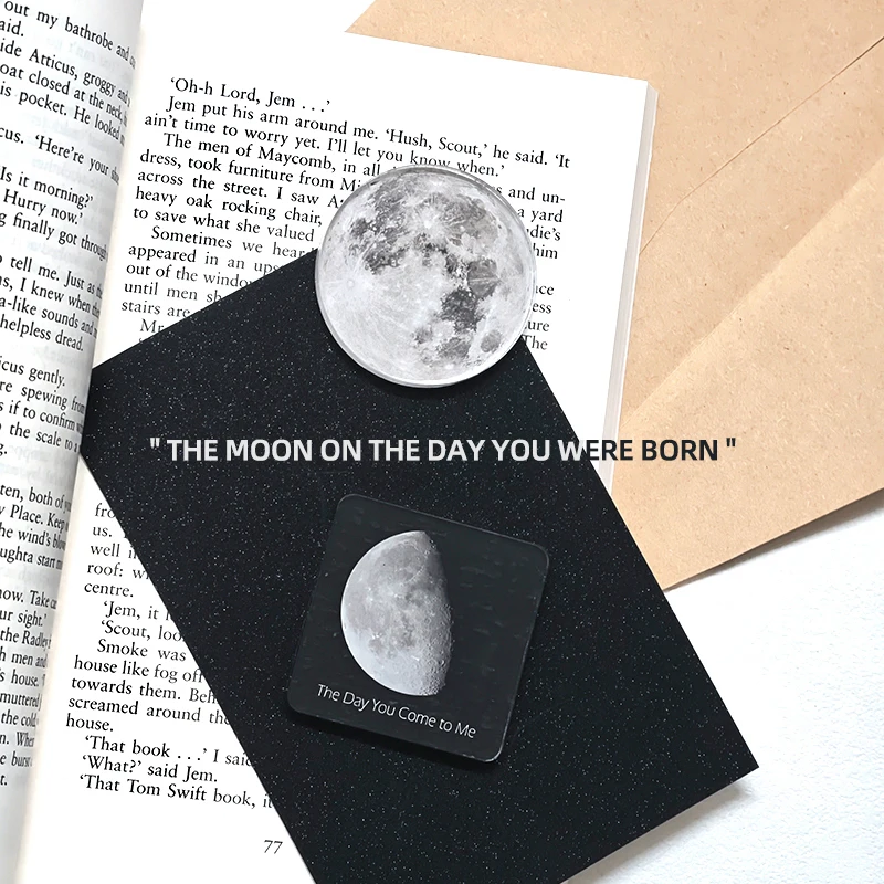 Ready to Gift Custom Text and Date Moon Phase 2 set Fridge Magnet 5mm Thick Acrylic Unique Keepsake Personalized Meaningful