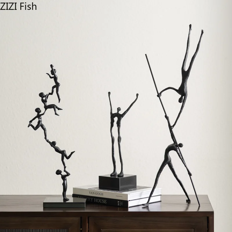 

Stone Metal Figure Sculpture Character Ornaments Art Statue Model Display Desktop Figurines Home Decoration Accessories Crafts