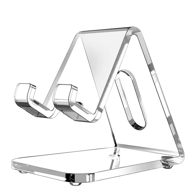 Penyangga Ponsel Akrilik Bening Penyangga Telepon Transparan Untuk Meja Cocok Untuk Tablet iPad iPhone Samsung Xiaomi Semua Ponsel Pintar