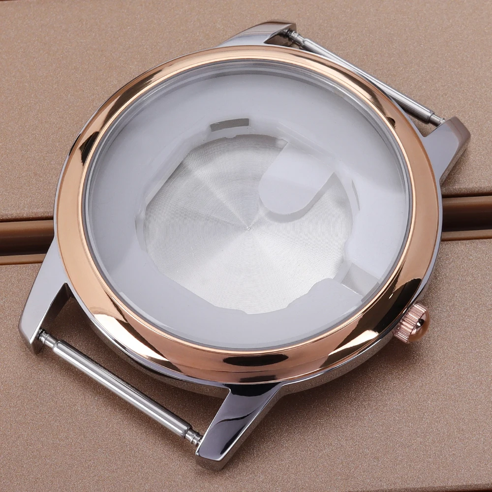 

Silver Gold 43.3mm Watch Case Polished Stainless Steel For 1L45/GM10 Movt 36mm-36.5mm Dial Fashion Waterproof Replacemet Parts
