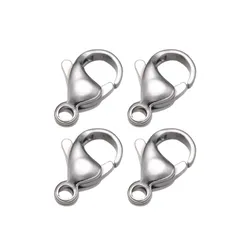 100Pcs 9/10/11/12/13mm Stainless Steel Lobster Clasps Hooks Connector For DIY Necklace Bracelet Chain Jewelry Findings Materials