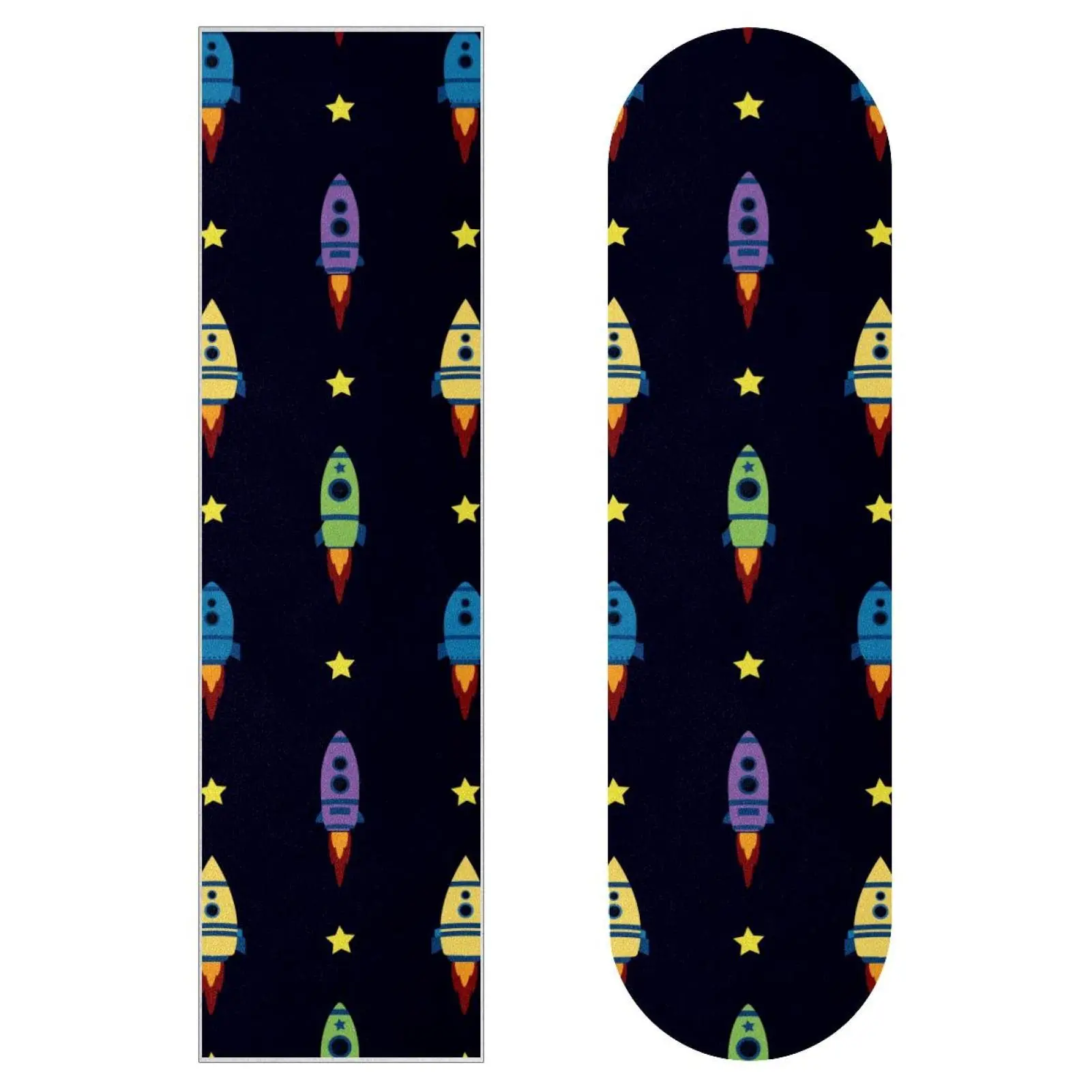 

Skateboards Grip Tape Blue Spaceship Pattern Longboard Anti Slip Sandpaper Sticker High-strength Skateboards Paper 33x9 Inch