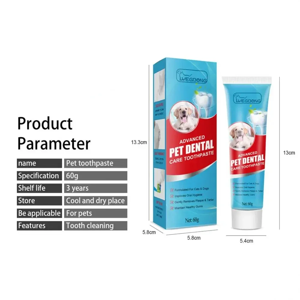 60 جرام معجون أسنان للحيوانات الأليفة القط الكلب الطازجة التنفس معجون الأسنان إزالة الجير البلاك تنظيف الأسنان العناية بالفم الصالحة للأكل معجون الأسنان منتجات الحيوانات الأليفة