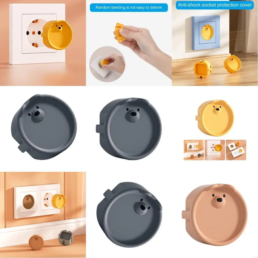 

Infant Protections Electrical Outlet Caps Silicone European Plugs Safety Cover L8RB