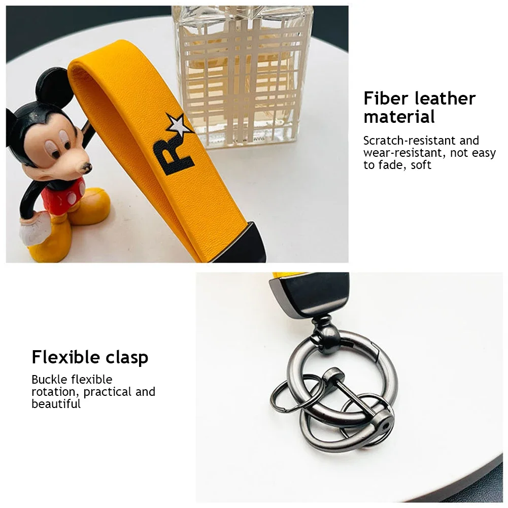 Robuster gelber Schlüsselhalter mit mehreren Anhängern und Nylongewebe für Fans – Spielschlüsselanhänger, Schlüsselanhänger, Schlüsselanhänger – Detail 5