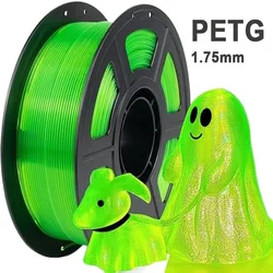 3D Printer PETG Filament Glow In The Dark Noctilucent PETG 1.75mm 3D Print Sublimation Material Transparent Filament Marble Blue