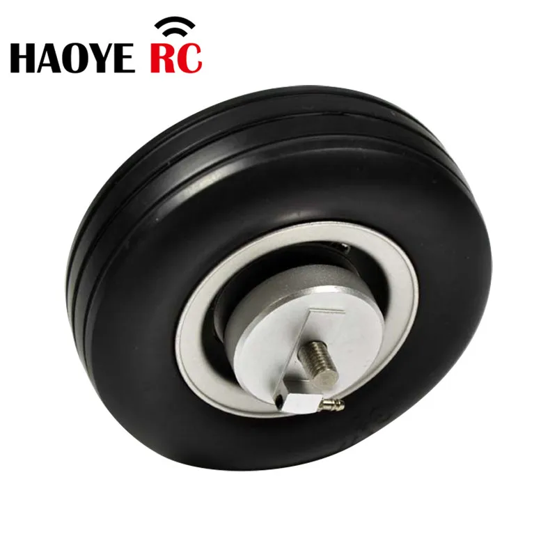 Haoye 1 Pc Aluminum Hub Rubber Wheel With Brake Landing Gear Wheels With Bearing For RC Airplane Replacement Accessory