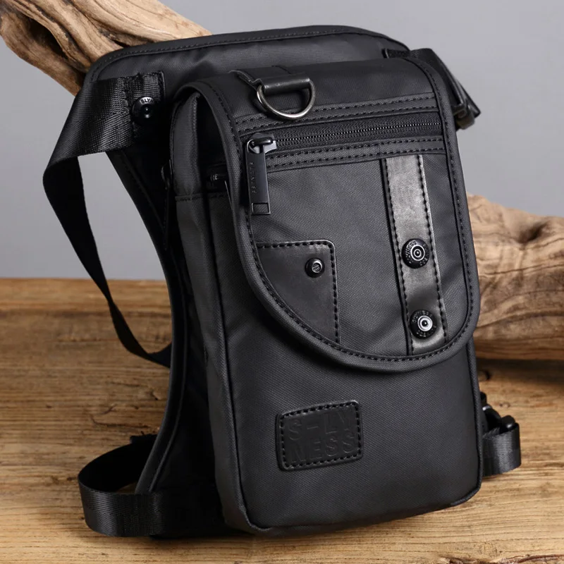 Men Waist Pack Drop Leg Thigh Bag Canvas/Nylon Messenger Shoulder Travel Motorcycle  Male Belt Hip Bum Fanny Bags