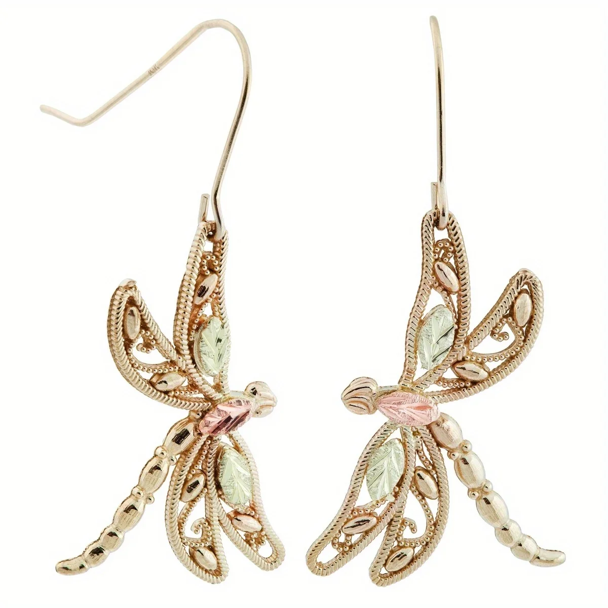 Vintage Dragonfly Design Carved Pattern Dangle Earrings Retr
