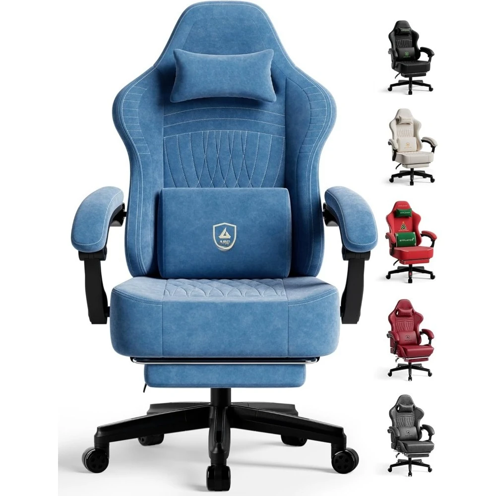 

Большое и высокое игровое кресло с подставкой для ног, эргономичное кресло с мягкой высокой спинкой и откидной спинкой Silla Gamer, очень широкие сиденья для видеоигр