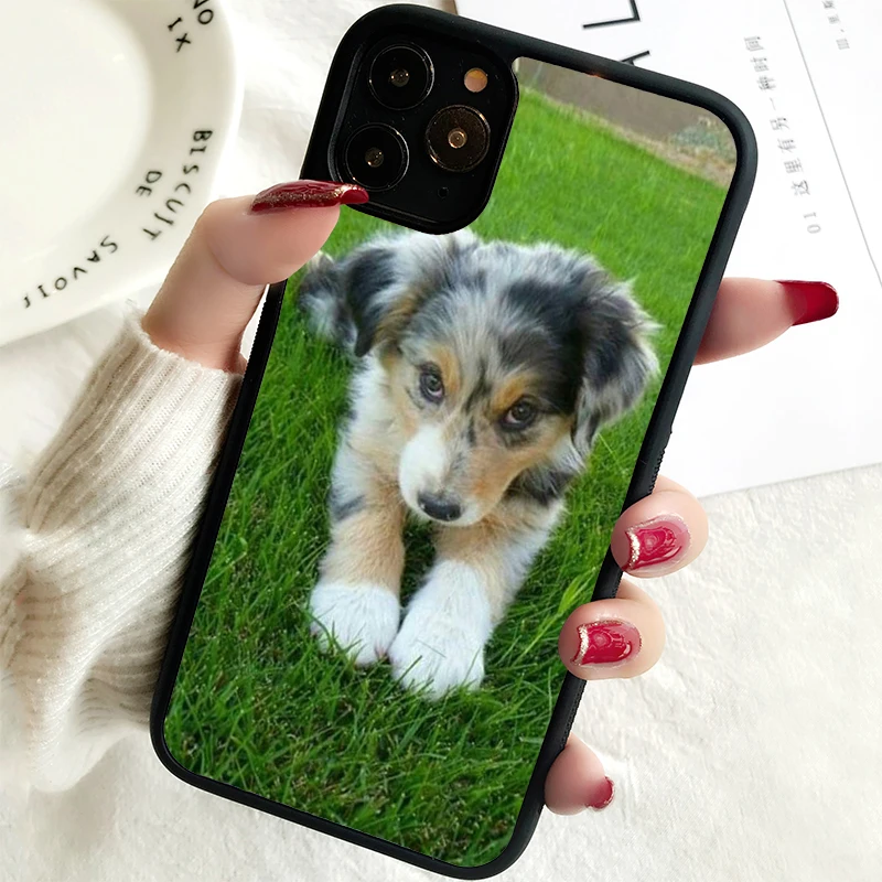 5 5S SE 2020 Phone Cover Case for iPhone 6 6S 7 8 PLUS X XS XR 11 12 13 MINI 14 PRO MAX Rubber Australian Shepherd Cute Puppy