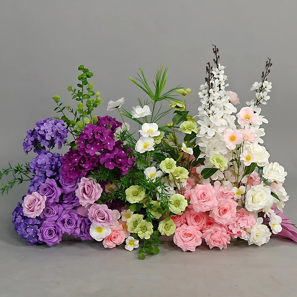 

Wedding Floral Arrangement European Style Ground Flower Row Bohemian Forest Flower Decor Chiyo Wedding Venue Hall Decoration