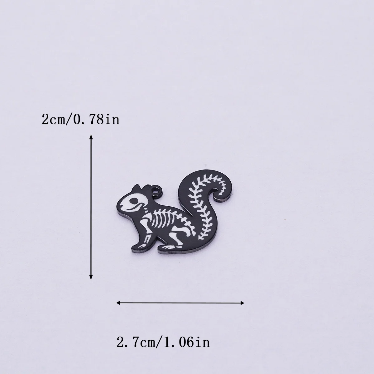 2pcs Squirrel Skeleton Pendant For Jewelry Making Stainless Steel Charms Fit Keychains Halloween Necklace Earrings DIY Supplies