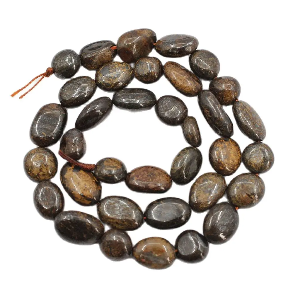 

APDGG 5 Strands 10x11mm Natural Brown Bronzite Smooth Nugget Freeform Oval Loose Beads 15.5" Strand Jewelry Making DIY