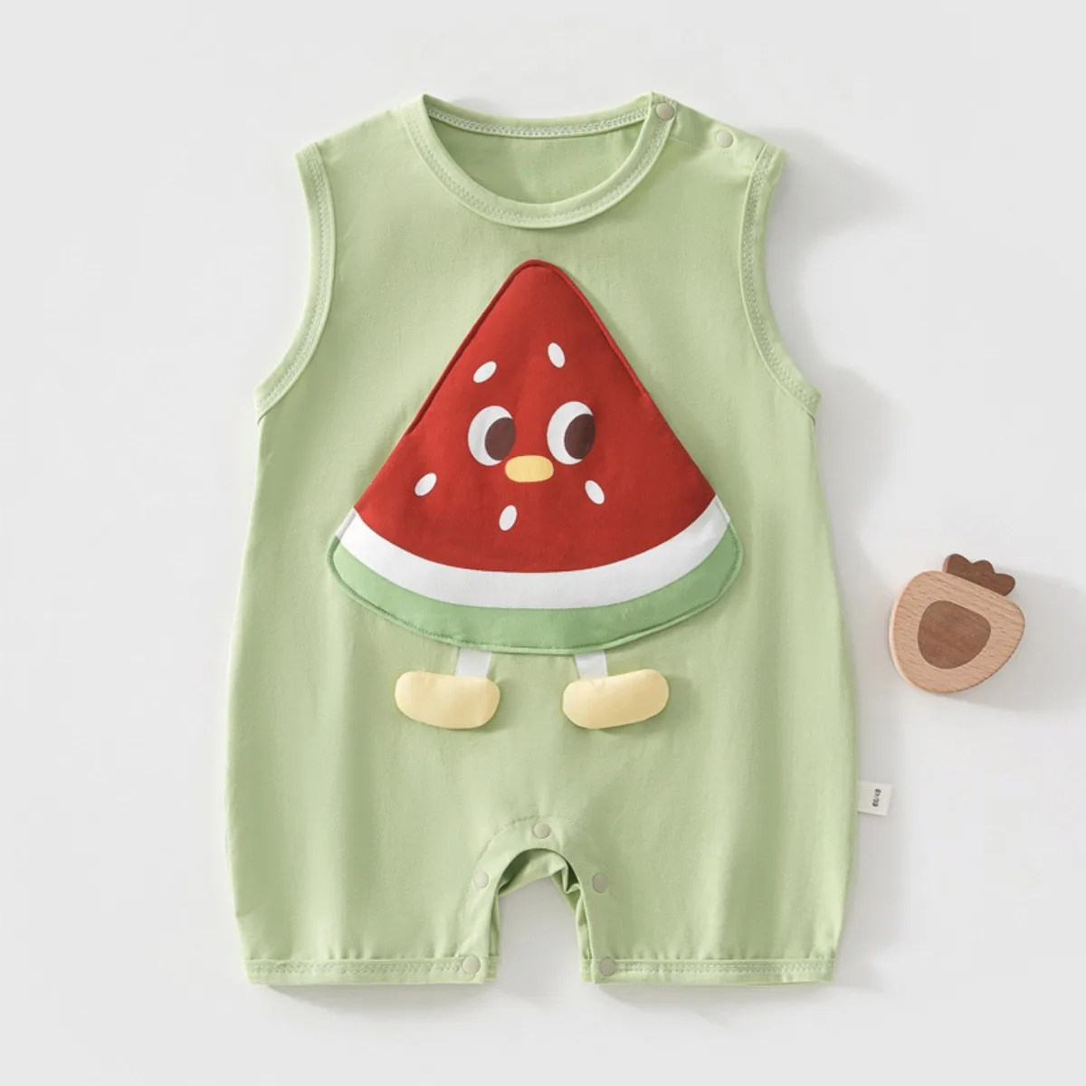 6-24M Baby Boy Summer Sleeveless Cartoon Romper Newborns Pure Cotton Lightweight Cool Onesie Infant Breathable Casual Bodysuit