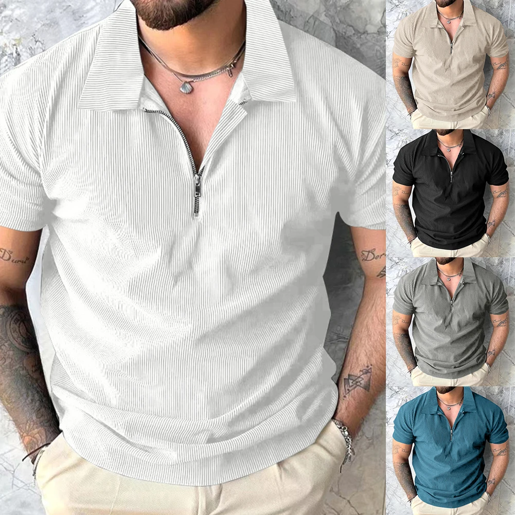 For Business Mens Casual Shirt Business T Dress Business Attire Brand New Polyester Fabric Regular Length Summer Wear