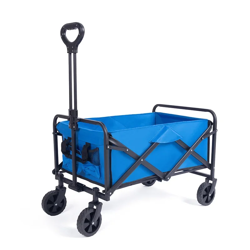 Adjustable Heavy Duty Collapsible Folding Utility Car Wagon, Outdoor Camping Cart, Beach Picnic, Pull Wagon