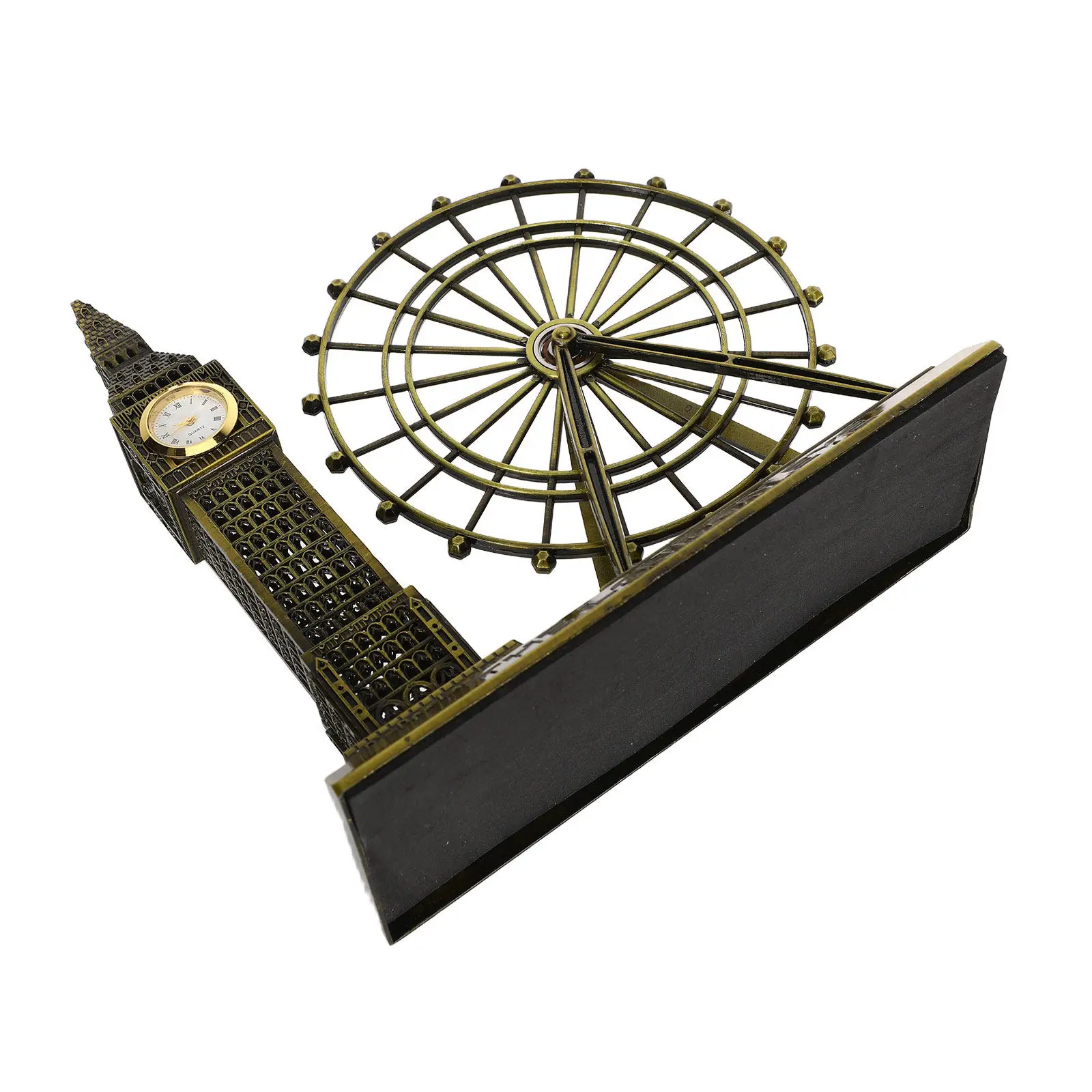 London Eye Alloy Ornament – Realistic British Landmark Decor for Desk, Shelf, Office & Home