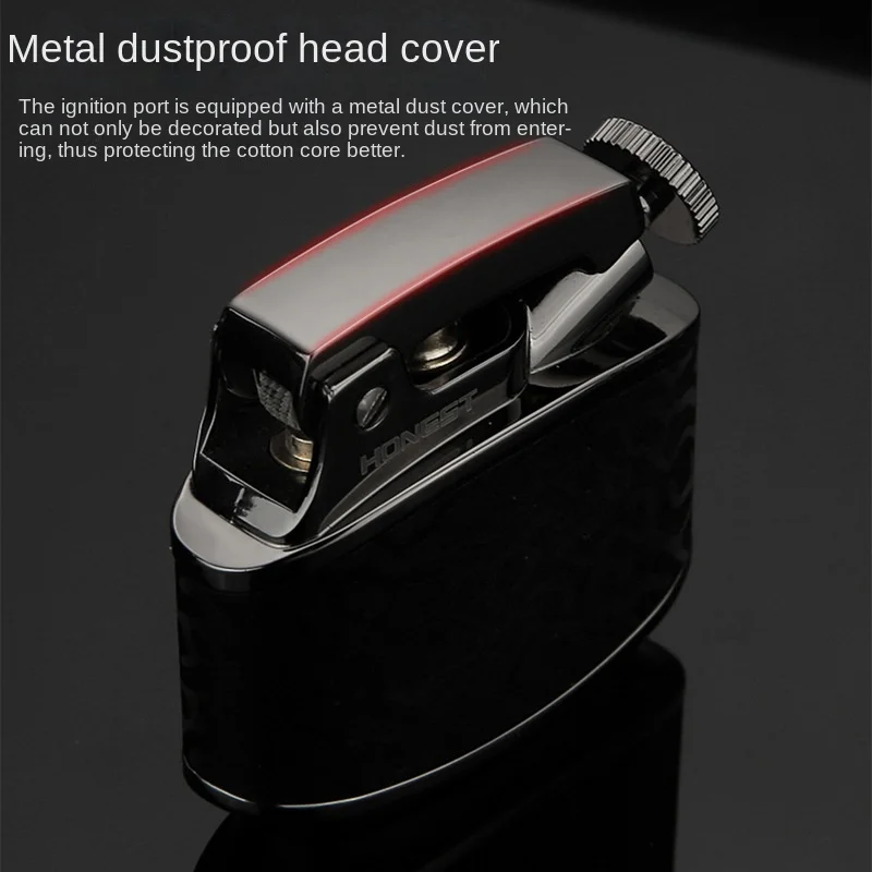 Kerosene Gasoline Lighter Retro Unique Luxury Metal Flint Vintage Cigarette Windproof Lighter Smoking Accessories Gifts for Men