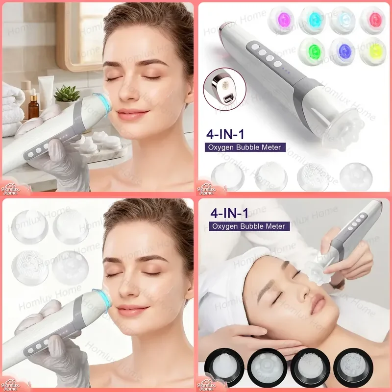 Rechargeable LED Light Therapy Facial Device with Vibration for Anti Wrinkle Skin Care Face Lifting and Beauty Treatment