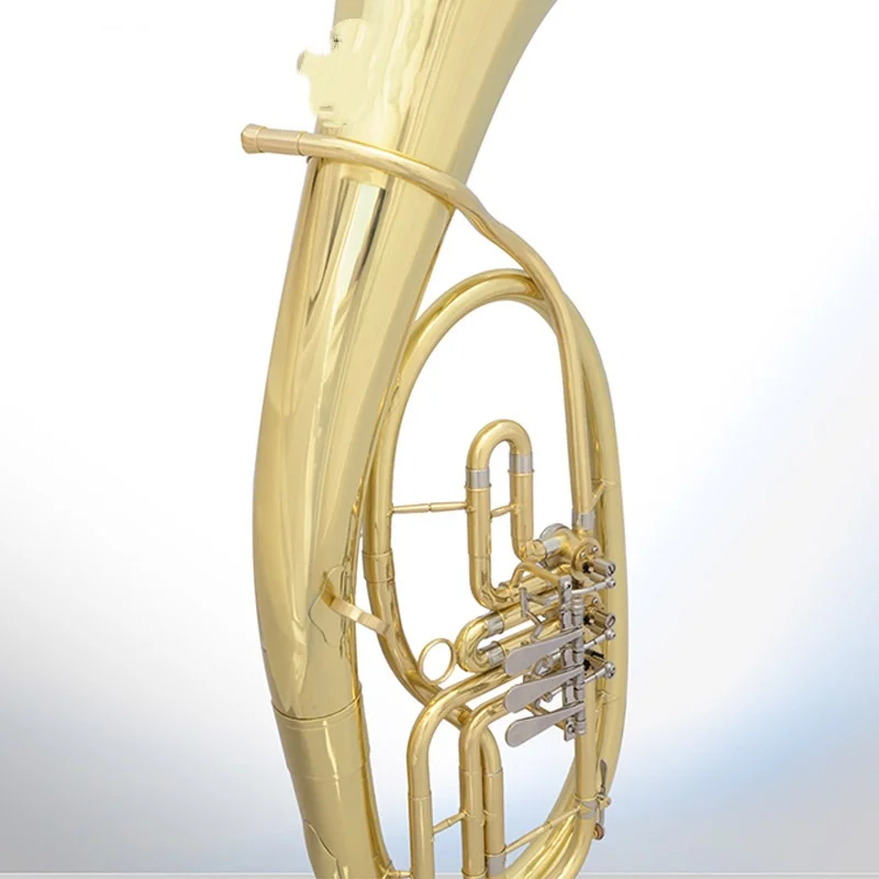 Professional Bb Baritone Horn With Three Flat Valves - Premium Brass Wind Instrument For Concert & Orchestra