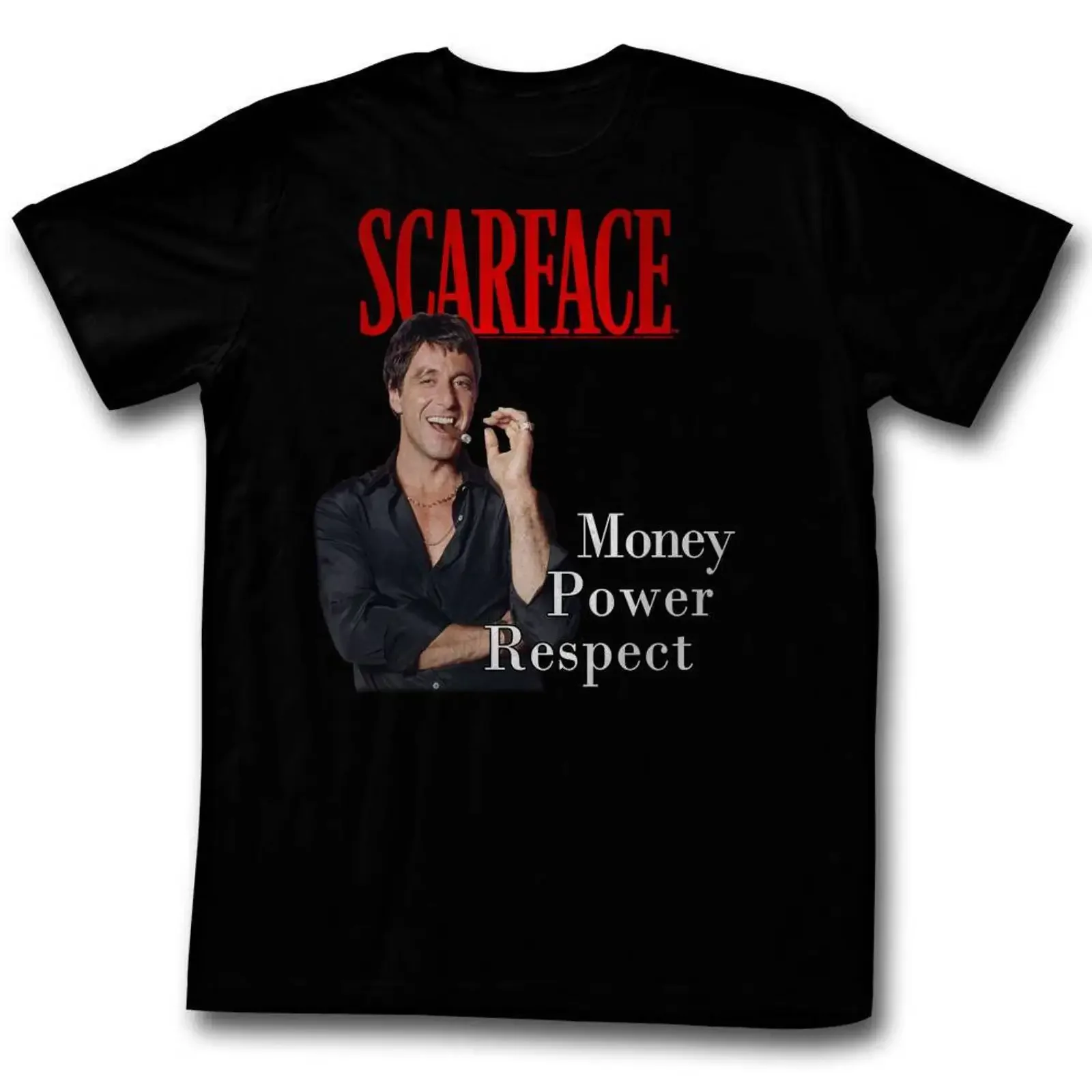 Scarface M P R Black T Shirt vintage Washed Stylish homme designer clothes Versatile Slightly fashion Casual Breathable