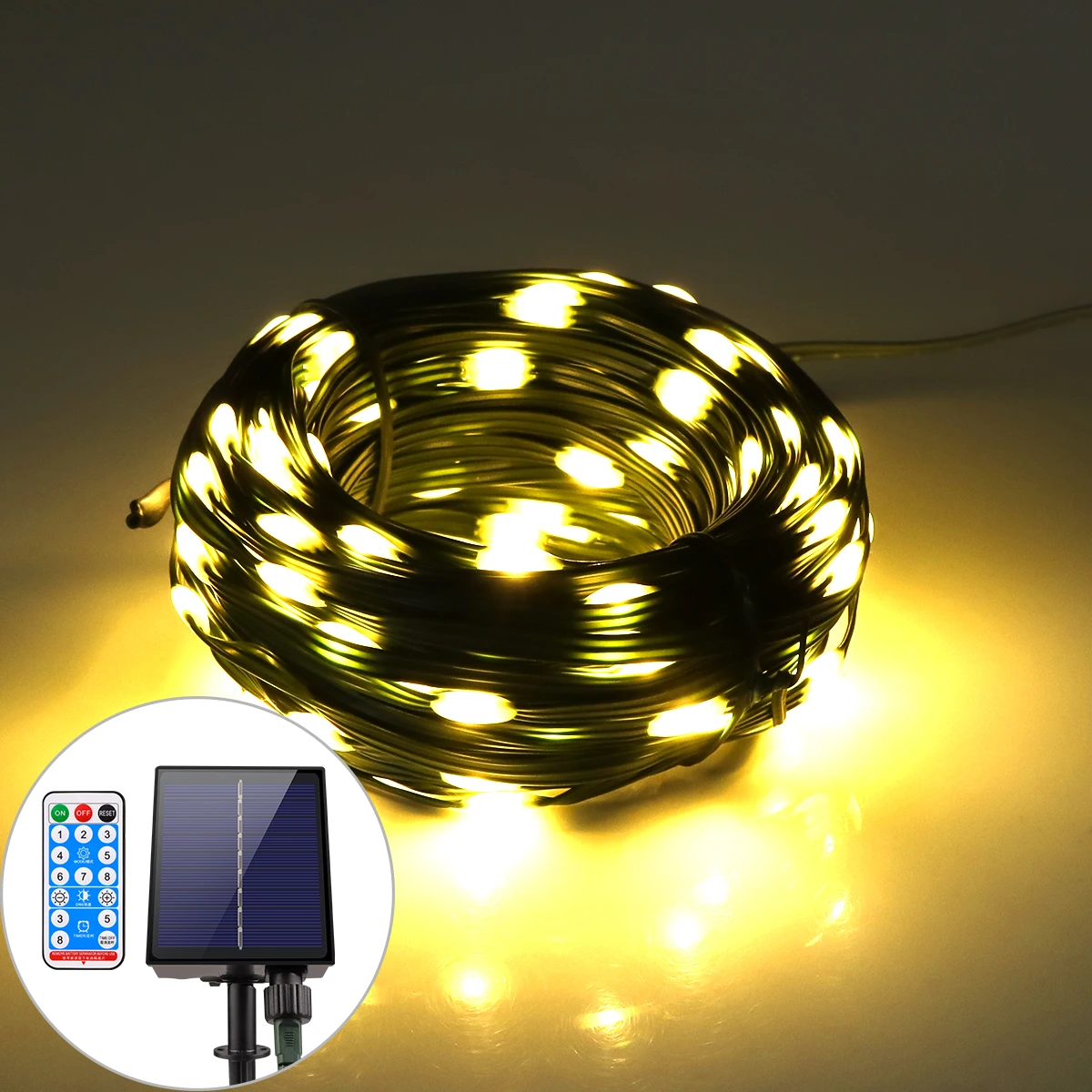 CHNAITEKE LED Solarlichterkette 100M 5